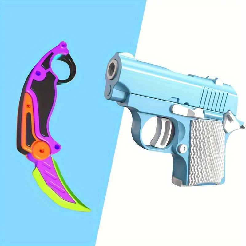 2 Pieces/Set - Fidget Toy, 3D Printed Claw Knife and Gun Toy