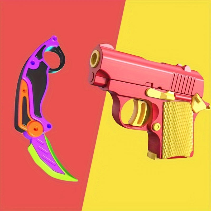 2 Pieces/Set - Fidget Toy, 3D Printed Claw Knife and Gun Toy