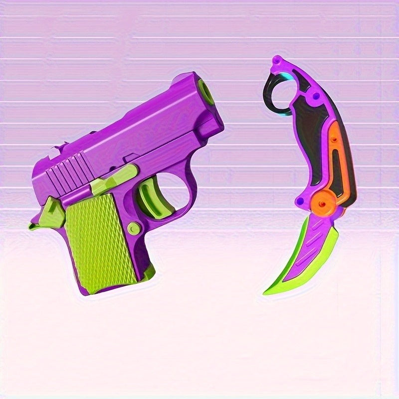 2 Pieces/Set - Fidget Toy, 3D Printed Claw Knife and Gun Toy