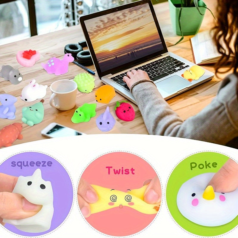 60pcs/ 100pcs Random Style Color Kawaii Squishies, Mochi Squishy Bulk For Party Favors, Mini Squishy Fidgets