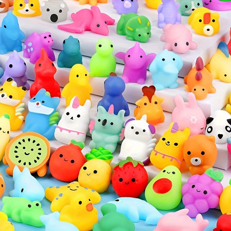 60pcs/ 100pcs Random Style Color Kawaii Squishies, Mochi Squishy Bulk For Party Favors, Mini Squishy Fidgets