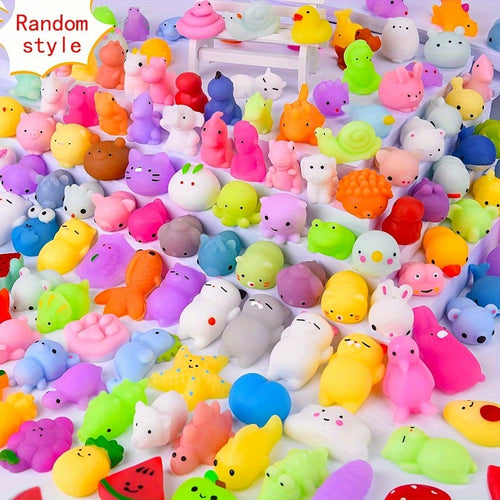 60pcs/ 100pcs Random Style Color Kawaii Squishies, Mochi Squishy Bulk For Party Favors, Mini Squishy Fidgets