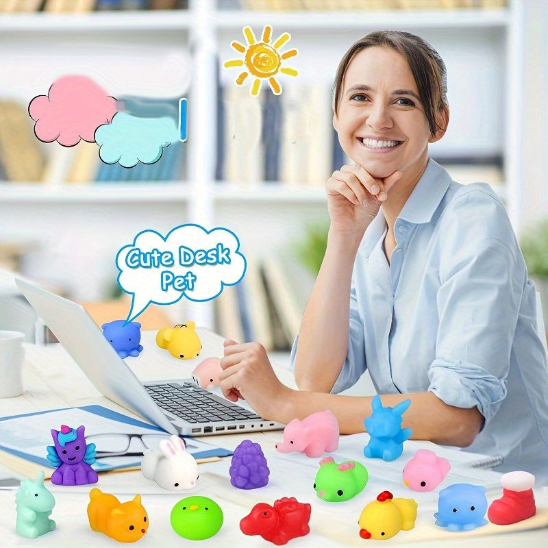 60pcs/ 100pcs Random Style Color Kawaii Squishies, Mochi Squishy Bulk For Party Favors, Mini Squishy Fidgets