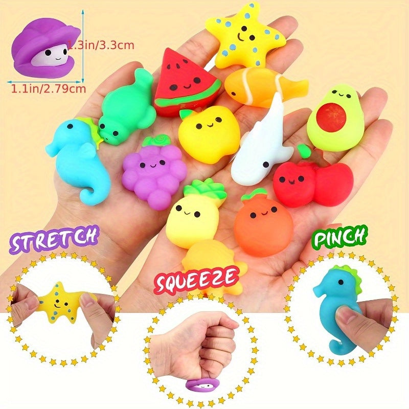 60pcs/ 100pcs Random Style Color Kawaii Squishies, Mochi Squishy Bulk For Party Favors, Mini Squishy Fidgets