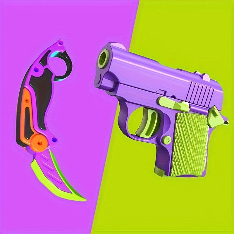 2 Pieces/Set - Fidget Toy, 3D Printed Claw Knife and Gun Toy