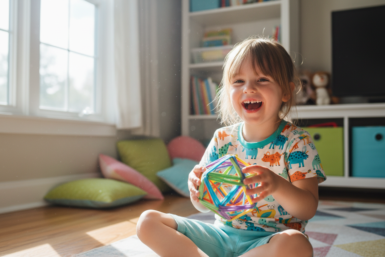 Kid playing with fidget toy