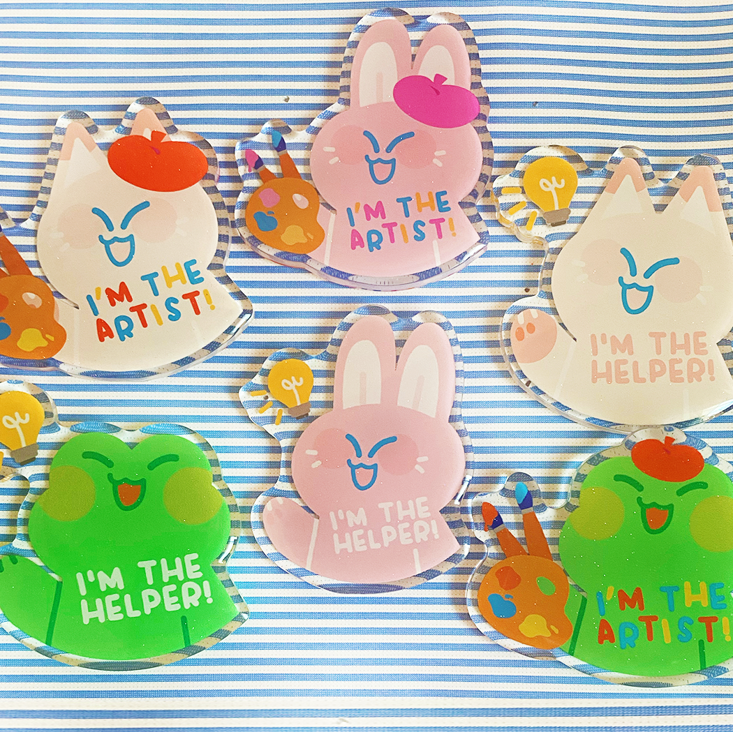 [CLEARANCE] Artist and Helper Acrylic Pins